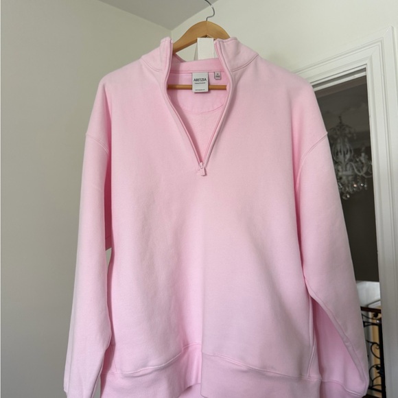 Aritzia Sweaters - Aritzia Sweatfleece Boyfriend Fit Pullover - Pink